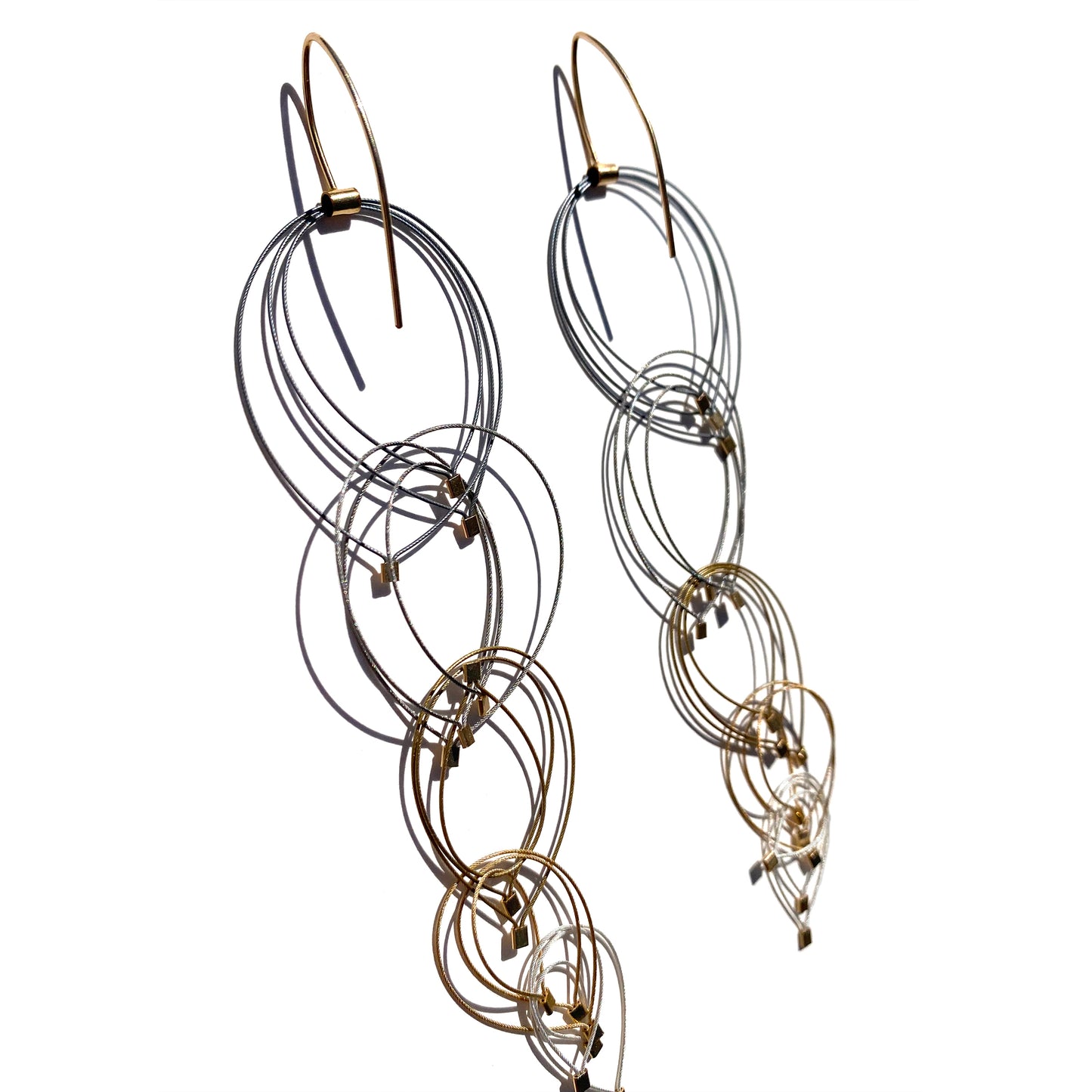 Feather Teardrop Hook Earrings (Medium)