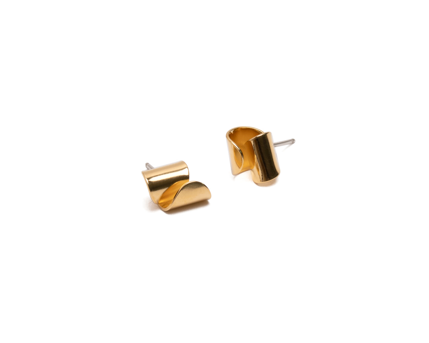 Single Fold Studs - Gold