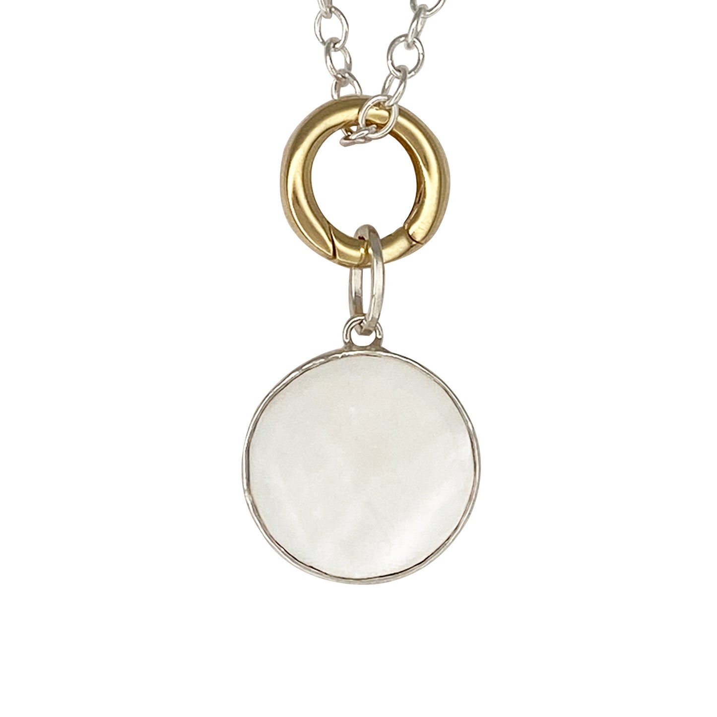 Large Mother of Pearl Round Charm