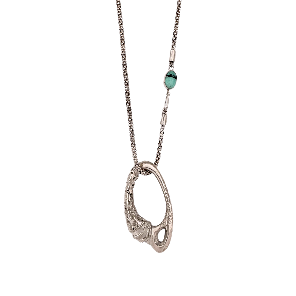 Coral Necklace with Kingman Mine Turquoise