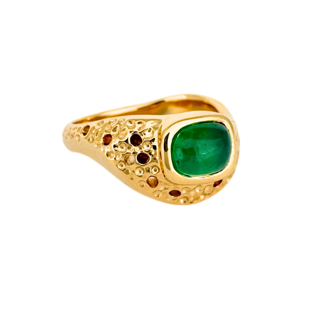 Rectangle Coral Ring