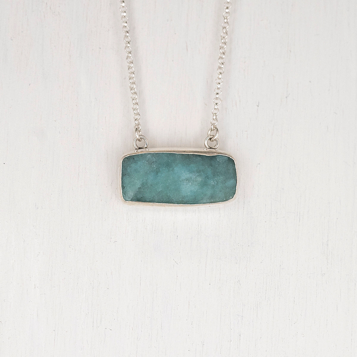 Blue Druzy Rectangular Pendant