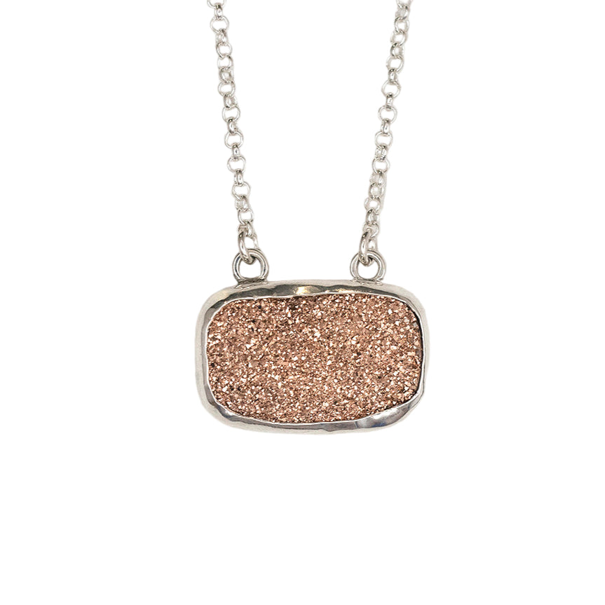 Rose Gold Druzy Pendant