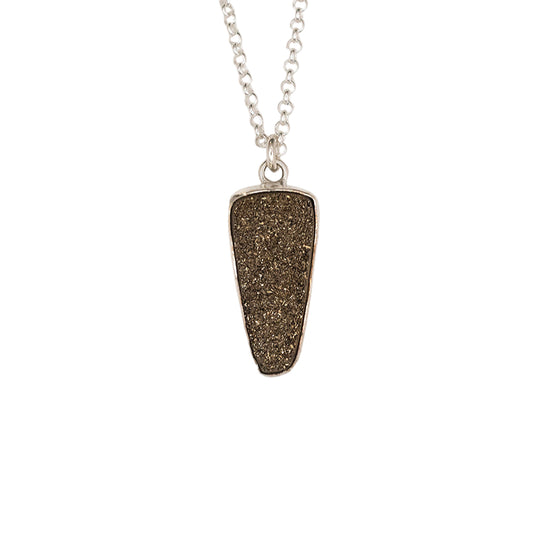 Bronze Triangular Druzy Pendant