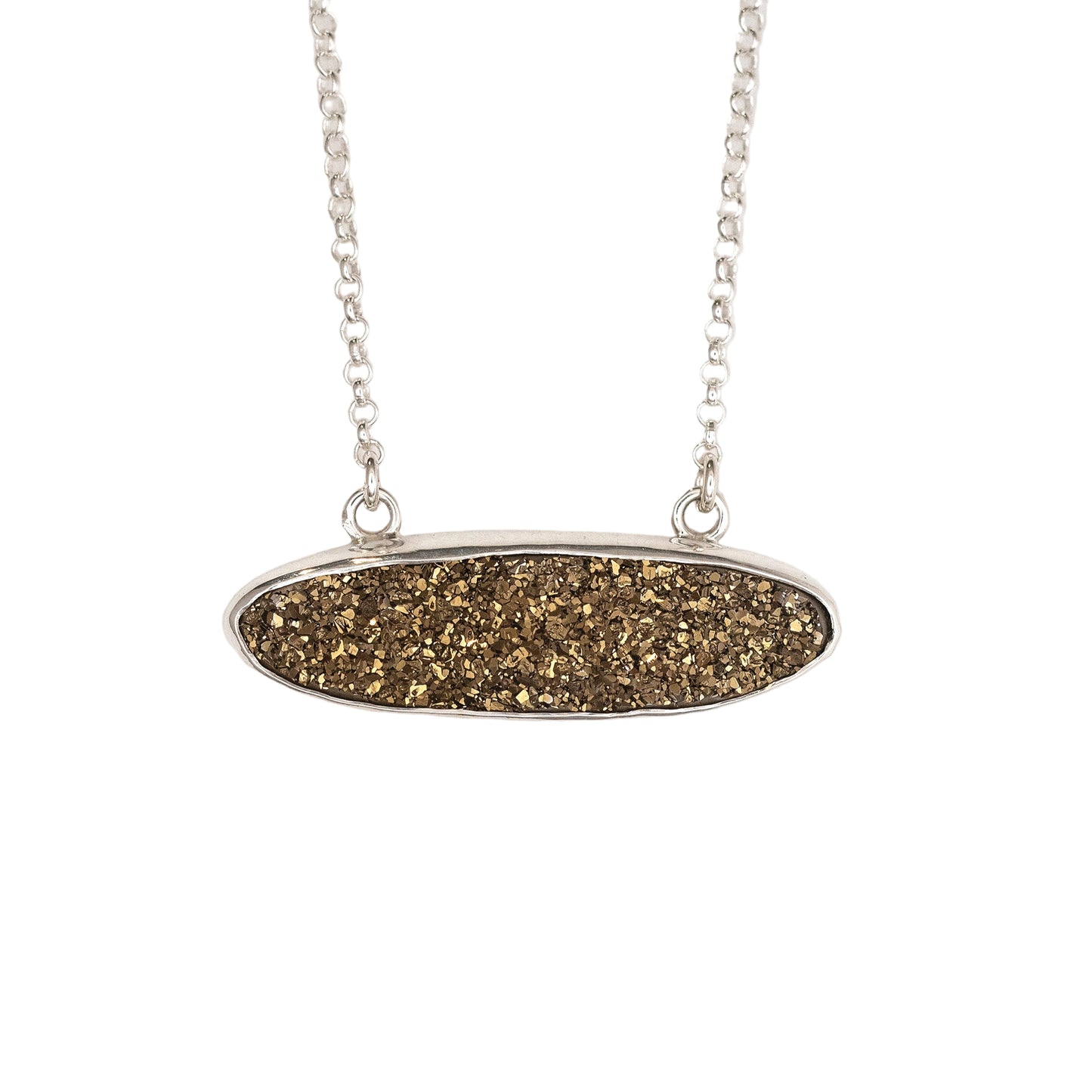 Bronze Oval Druzy Pendant