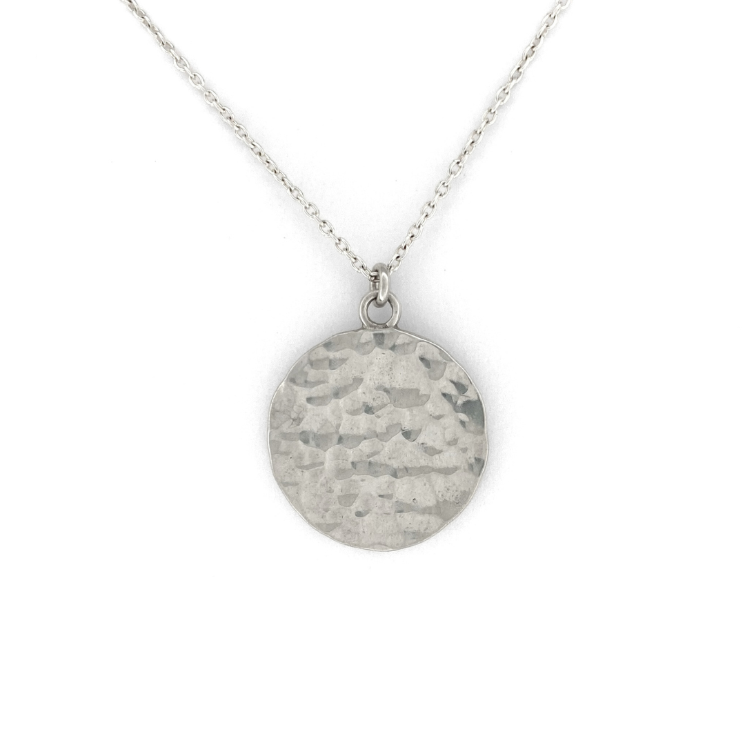 Hammered circle necklace discount
