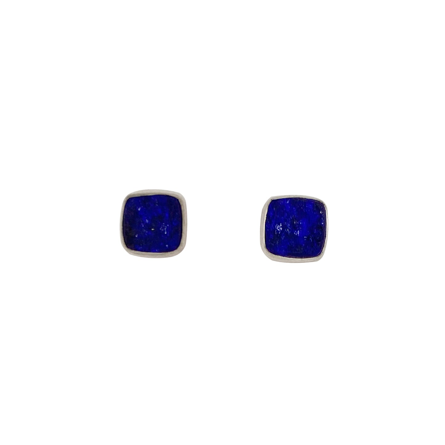 Textured Lapis Sqaure Stud Earrings