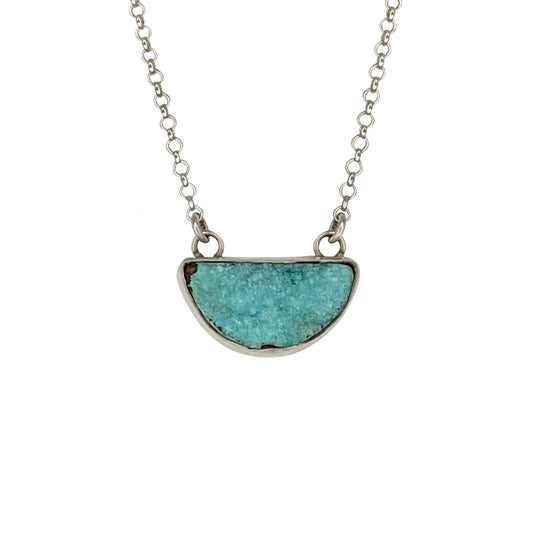 Half Circle Druzy Pendant