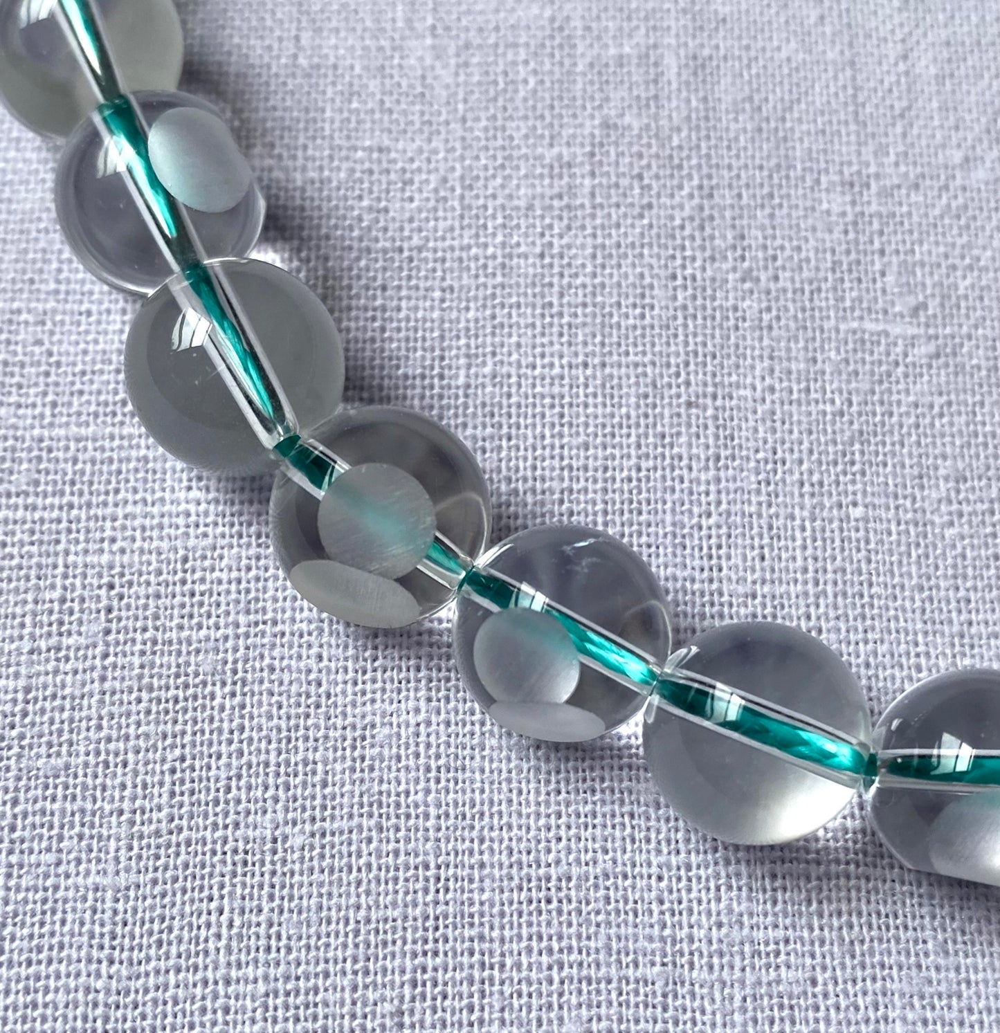 cut quartz necklace – teal short