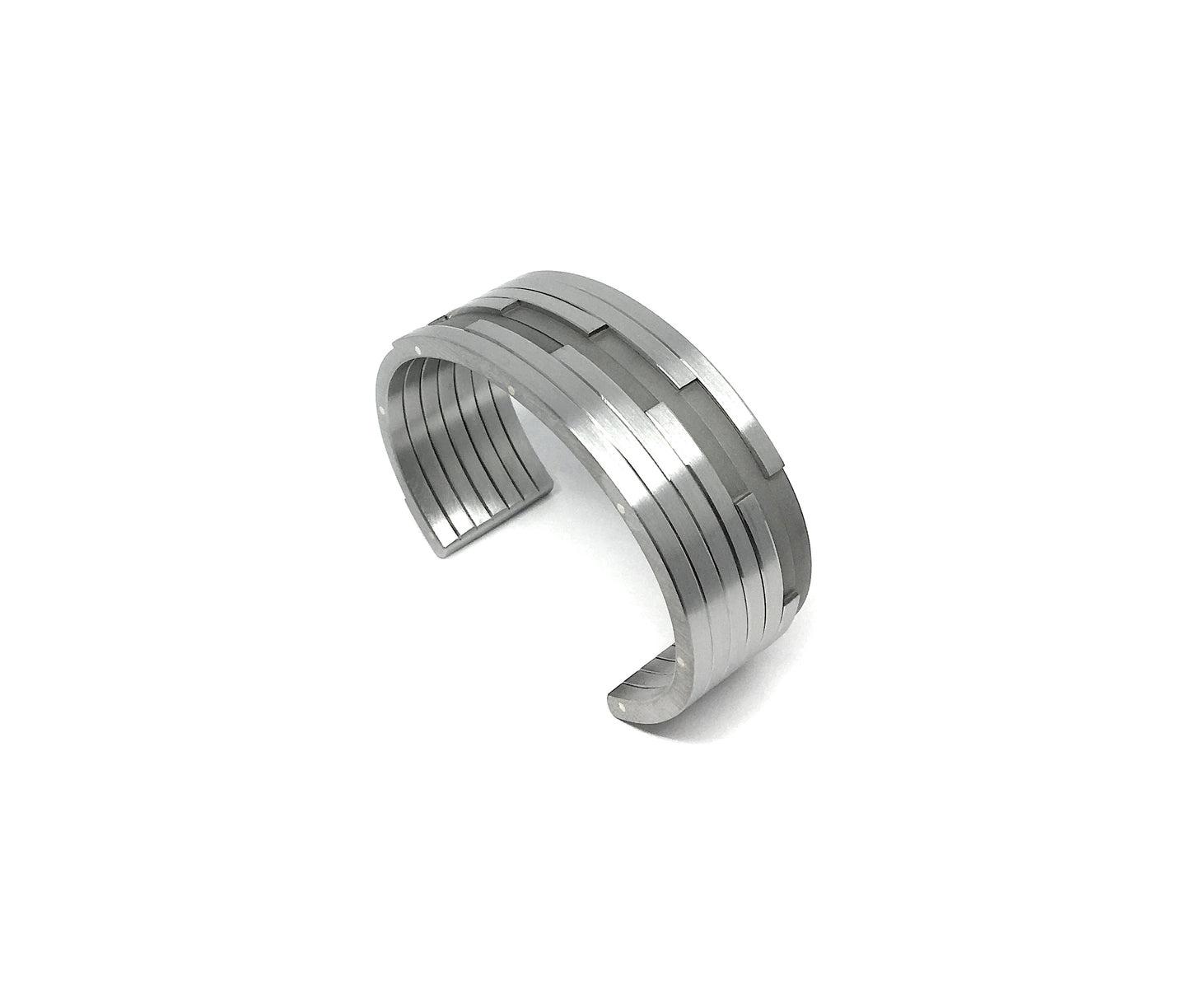 Stainless Cuff Bracelet with Silver Rivets - Collection 7 Bracelet