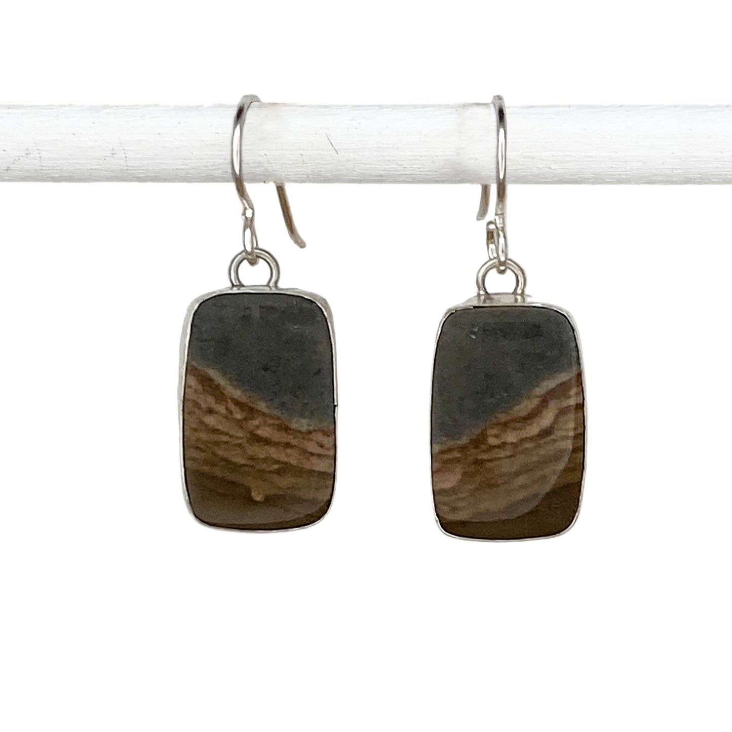 Landscape Jasper Earrings with Stars