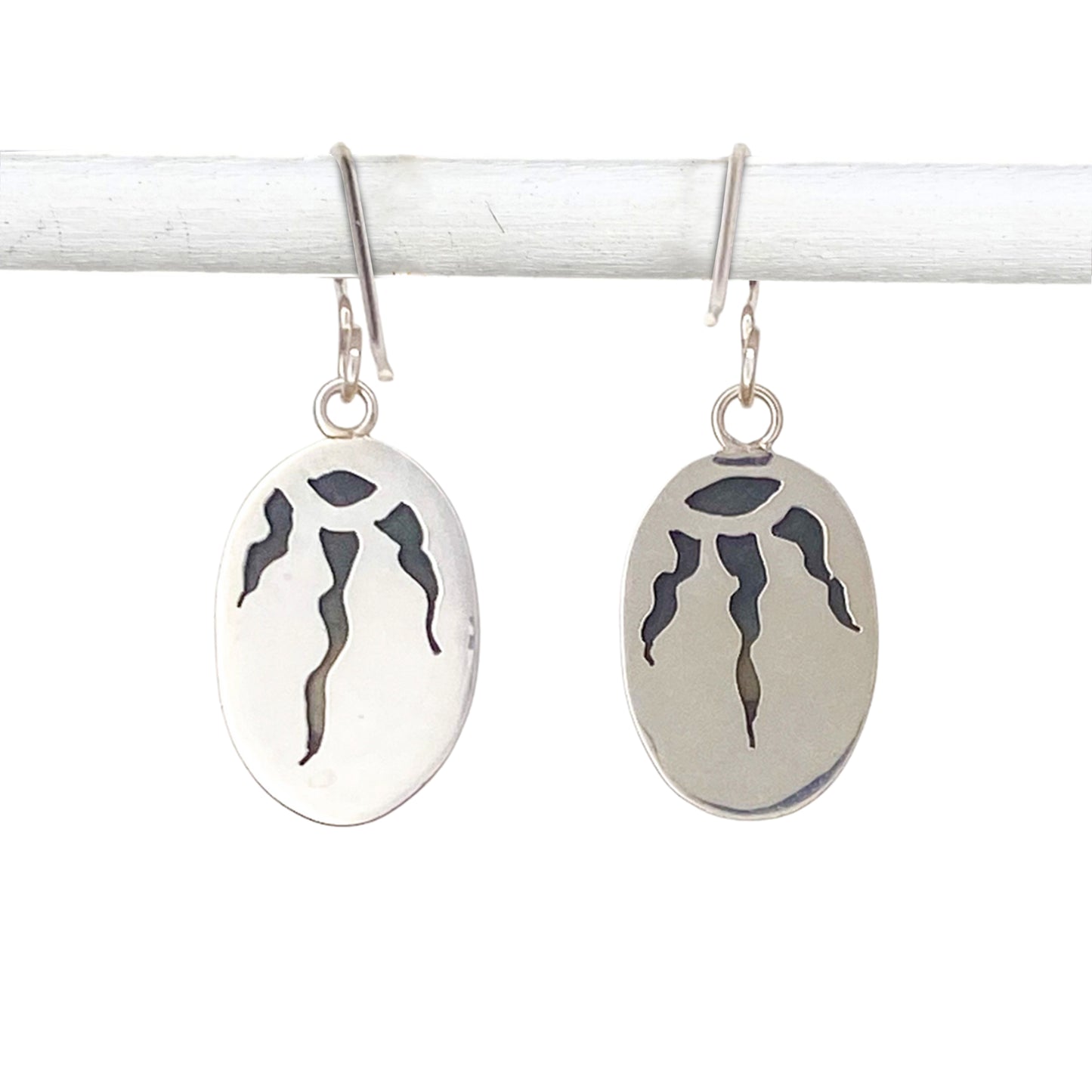 Landscape Jasper Earrings with Sun