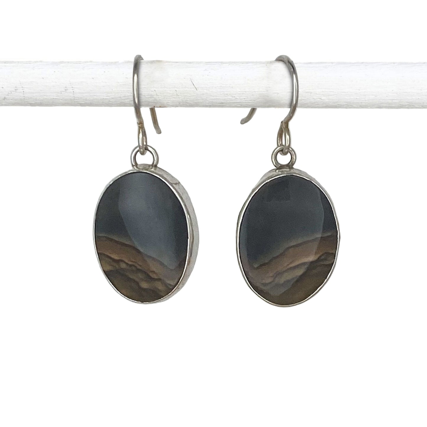 Landscape Jasper Earrings with Trees