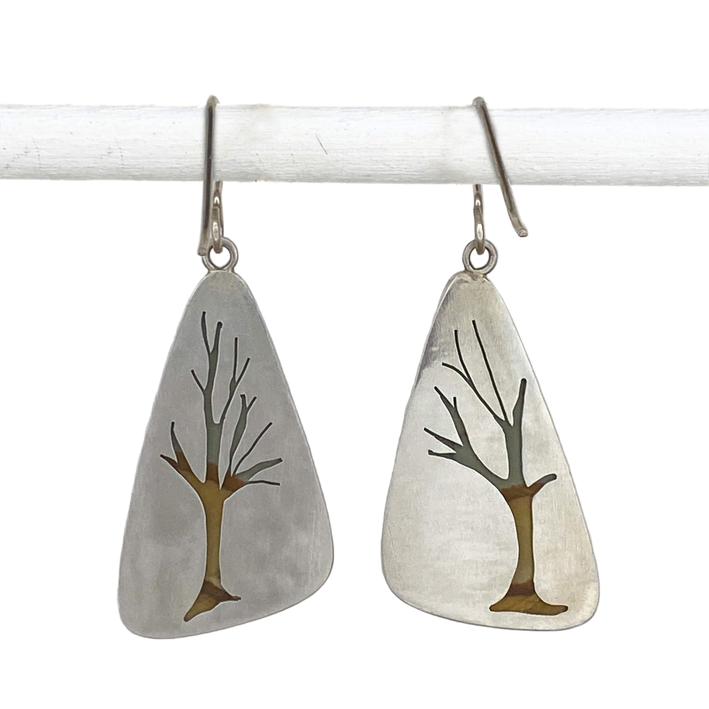 Landscape Jasper Earrings with Trees