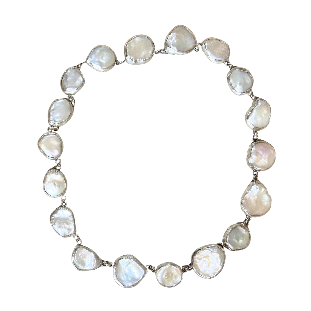 All the Way Around Coin Pearl Necklace