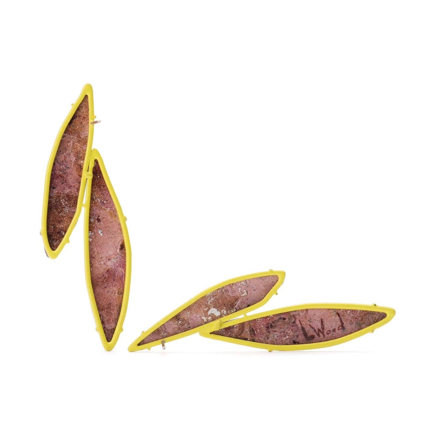 Petite Illuminated Minx Earring (Mauve+Yellow)
