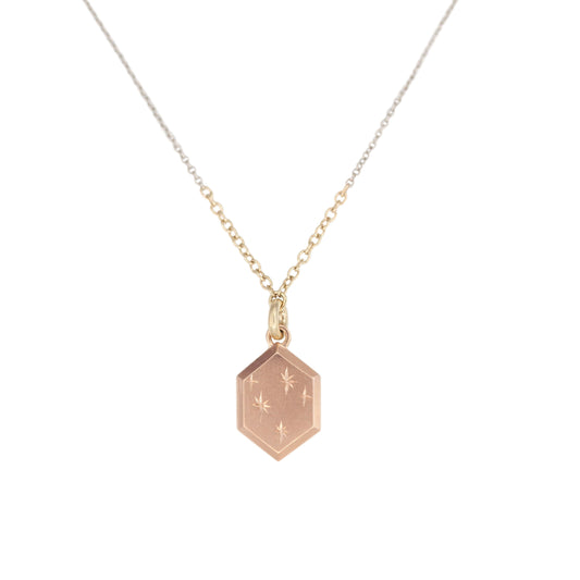 Constellation Necklace in mixed gold - hexagon