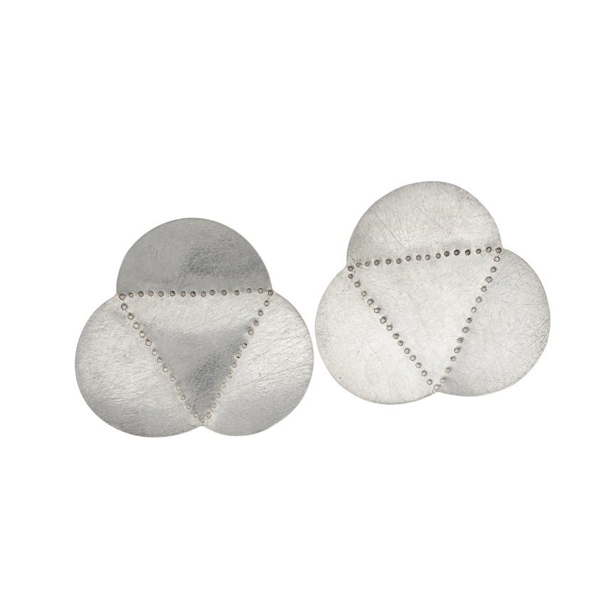 Scalloped & Faceted EARRINGS- Tri Fold Posts