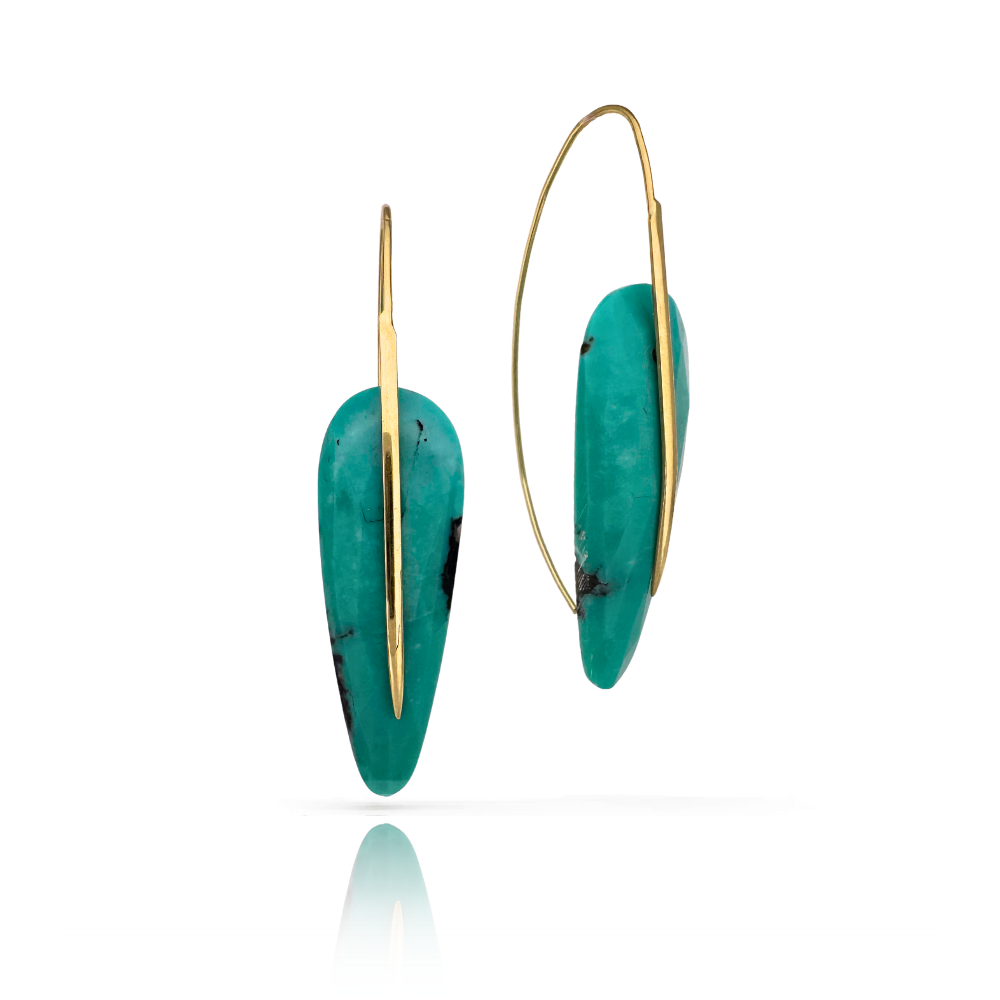 Feather Earrings in 18k gold