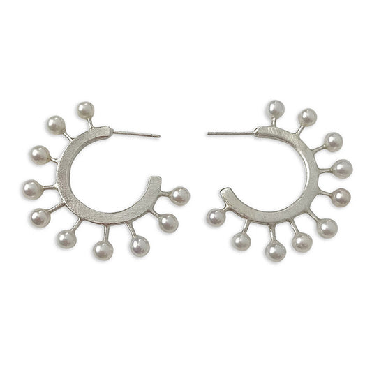 Pearly Hoops - White
