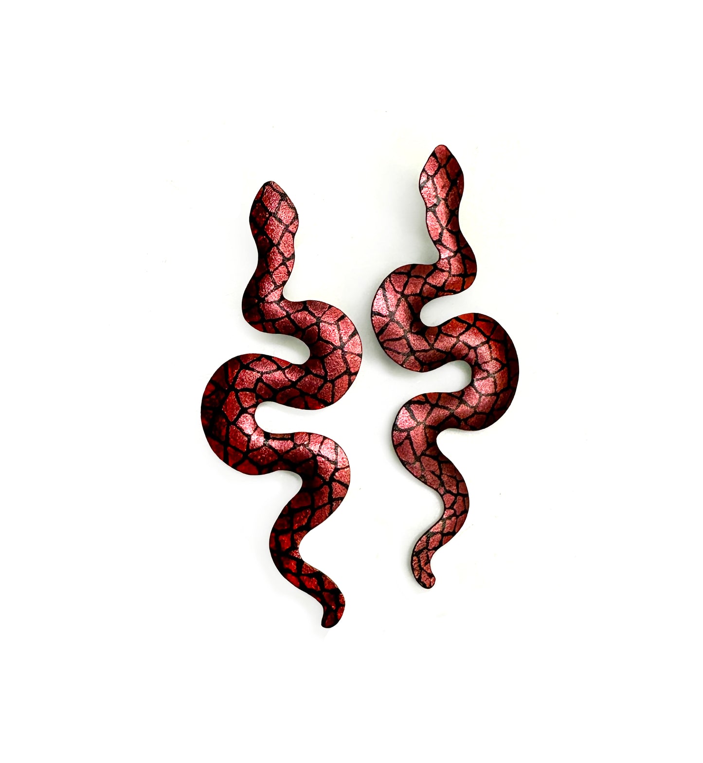 Red Snakebite Earrings Post