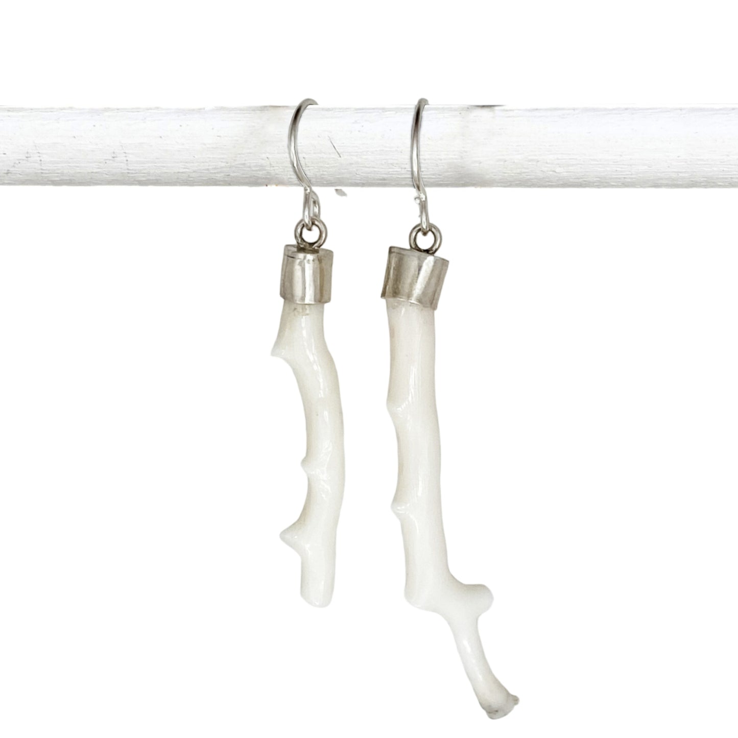 Tahitian Coral Dangle Earrings