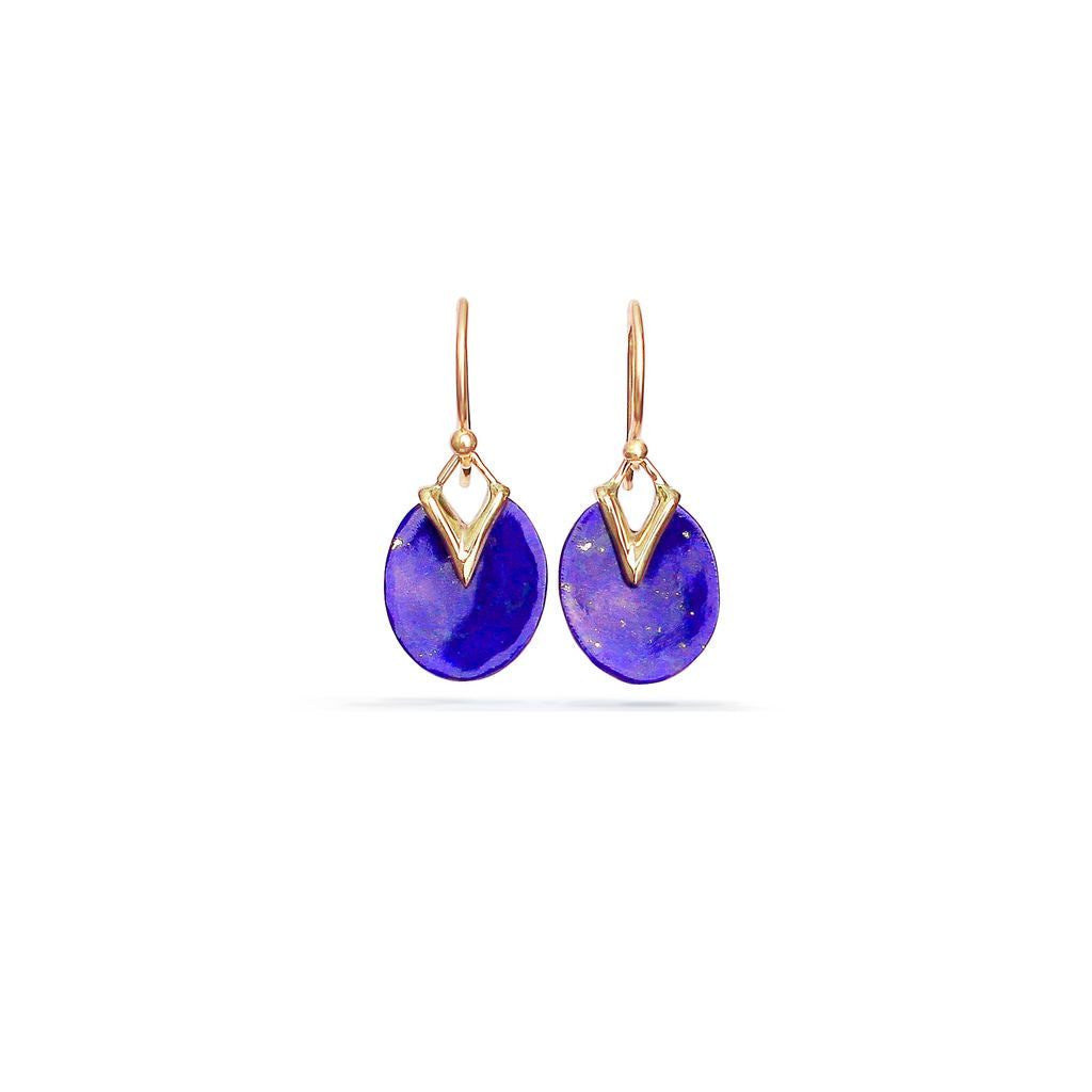 Tiny Lily Pad Earrings in 14k gold