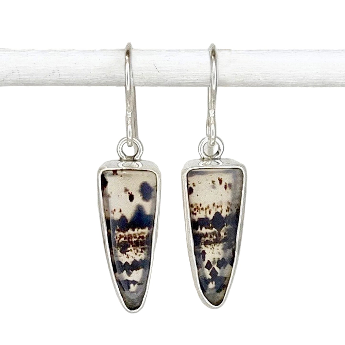 Triangular Montana Agate Dangle Earrings