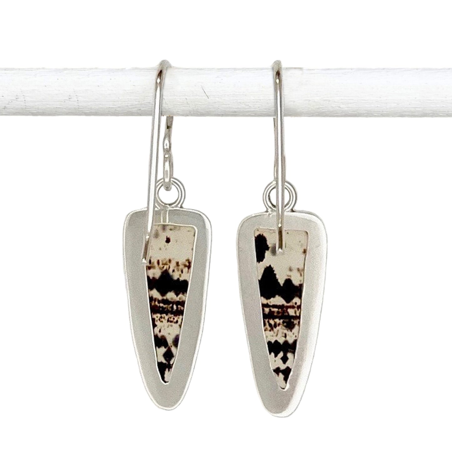 Triangular Montana Agate Dangle Earrings
