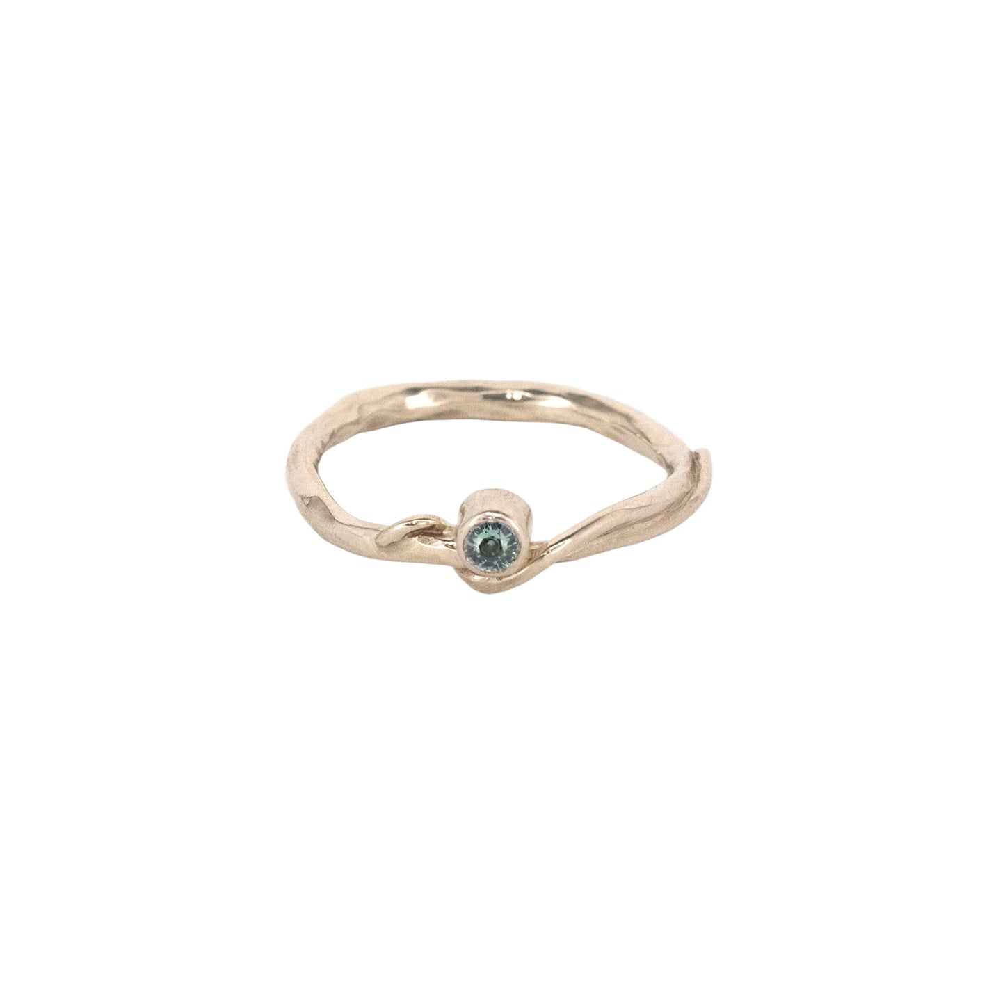14k Twisted Vine Yellow or White Gold Band with Diamond or Sapphire