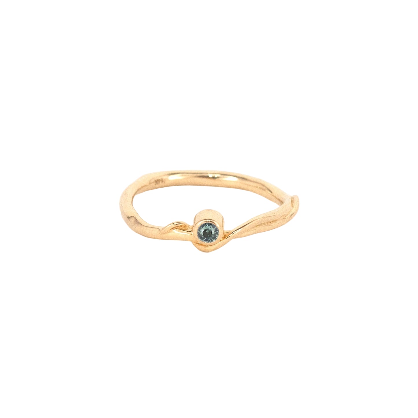 14k Twisted Vine Yellow or White Gold Band with Diamond or Sapphire