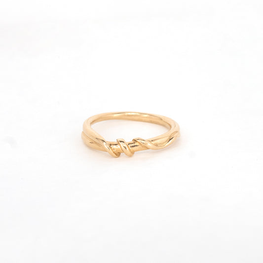 14k Thick Wrapped Vine Yellow or White Gold Band