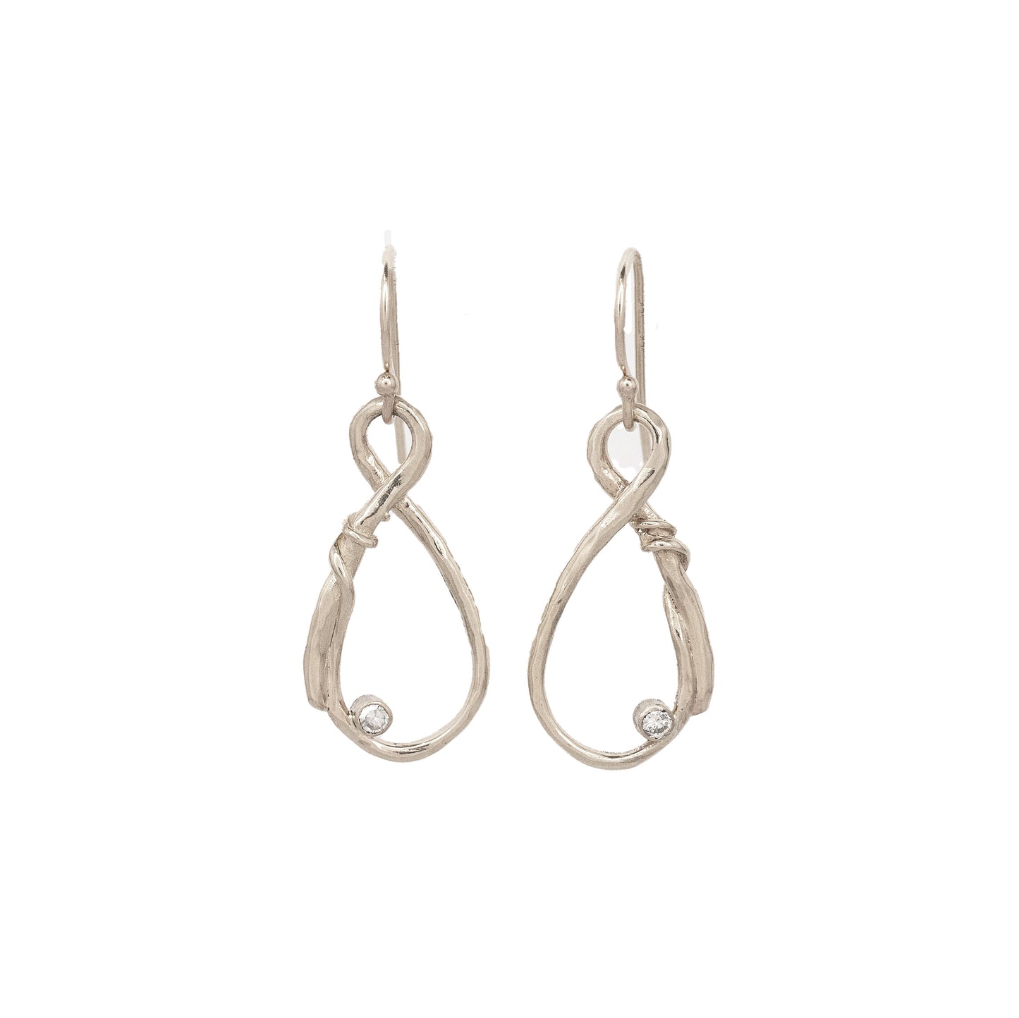 14k Figure Eight Yellow or White Gold Dangles with Diamonds or Sapphires