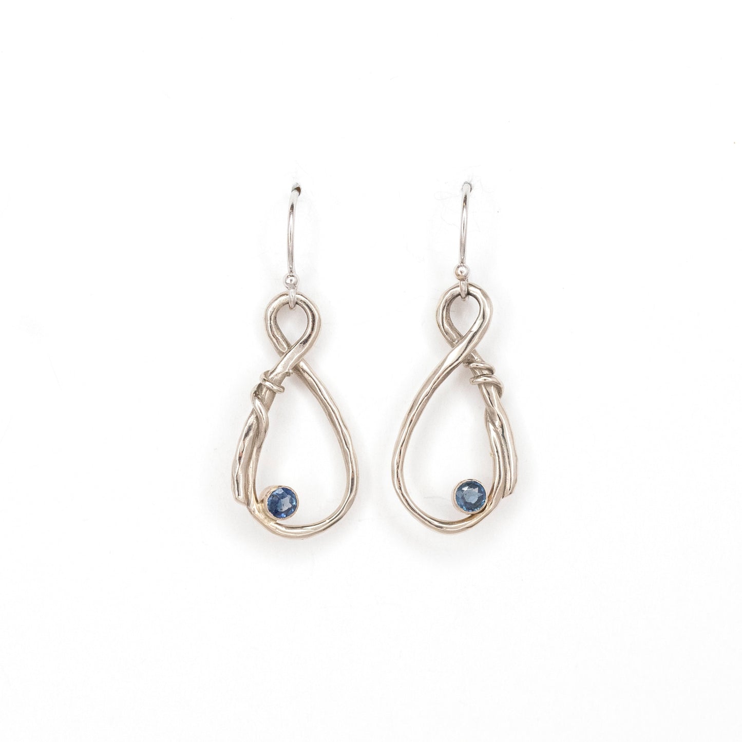 14k Figure Eight Yellow or White Gold Dangles with Diamonds or Sapphires