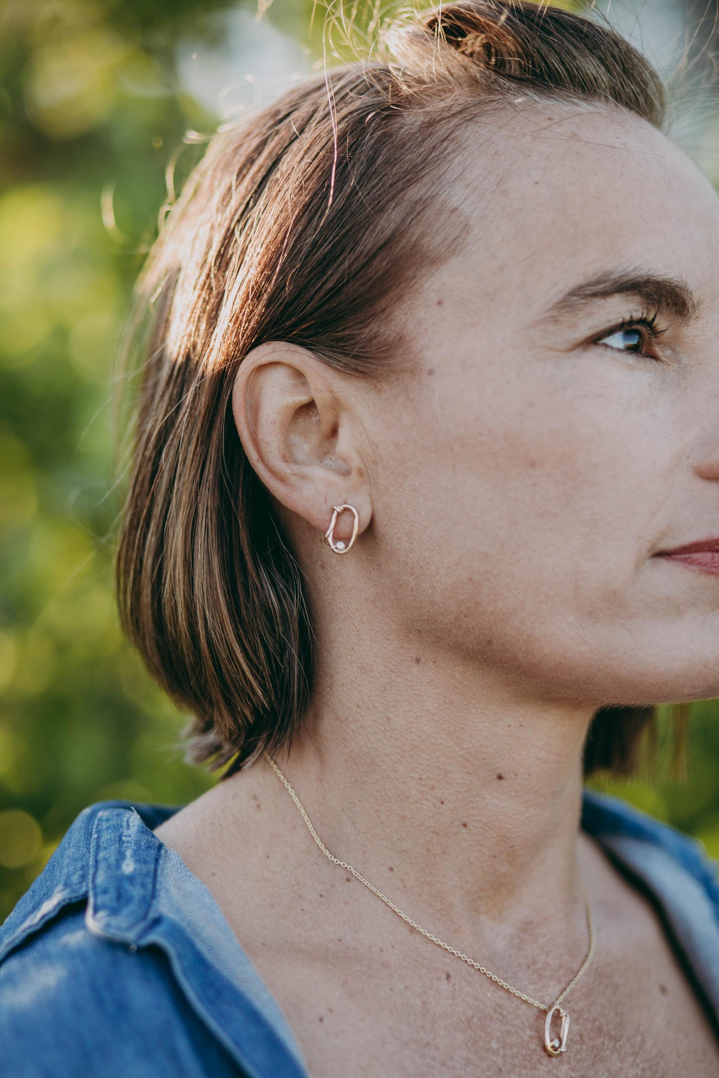 14k Oval Link White or Yellow Gold Posts