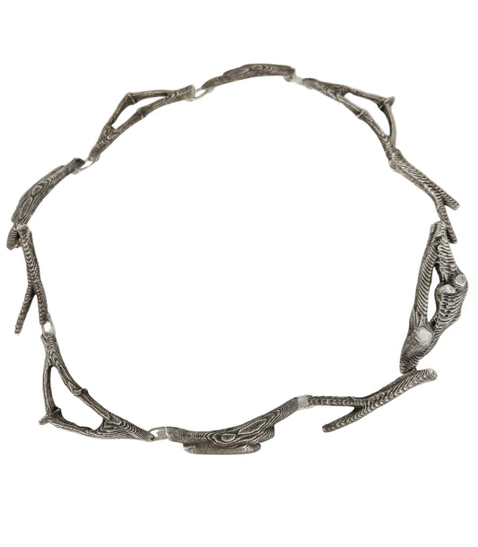 All The Way Around Cuttle Bone Cast Silver Necklace