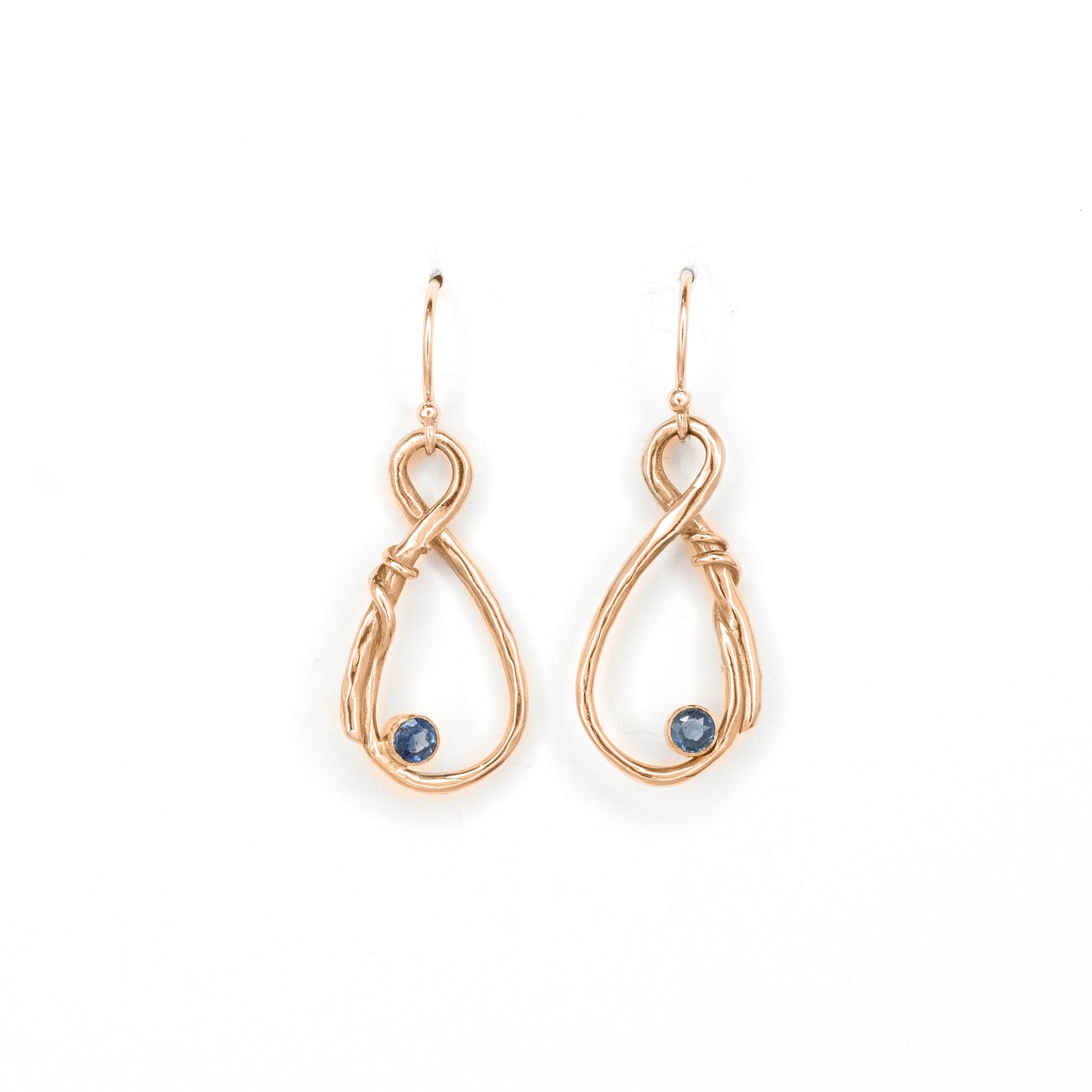14k Figure Eight Yellow or White Gold Dangles with Diamonds or Sapphires