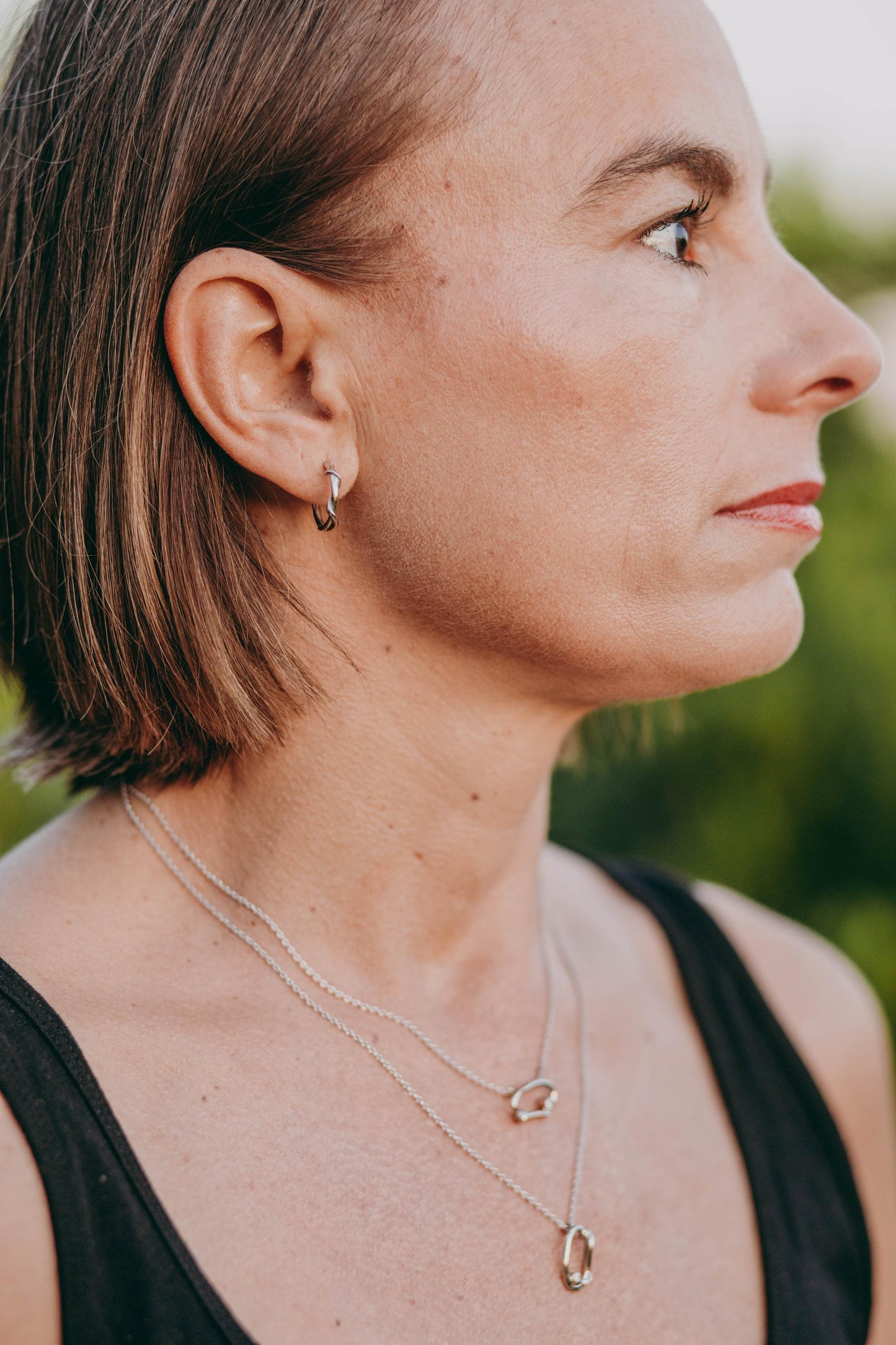 14k Medium Circle Yellow or White Gold Hoops