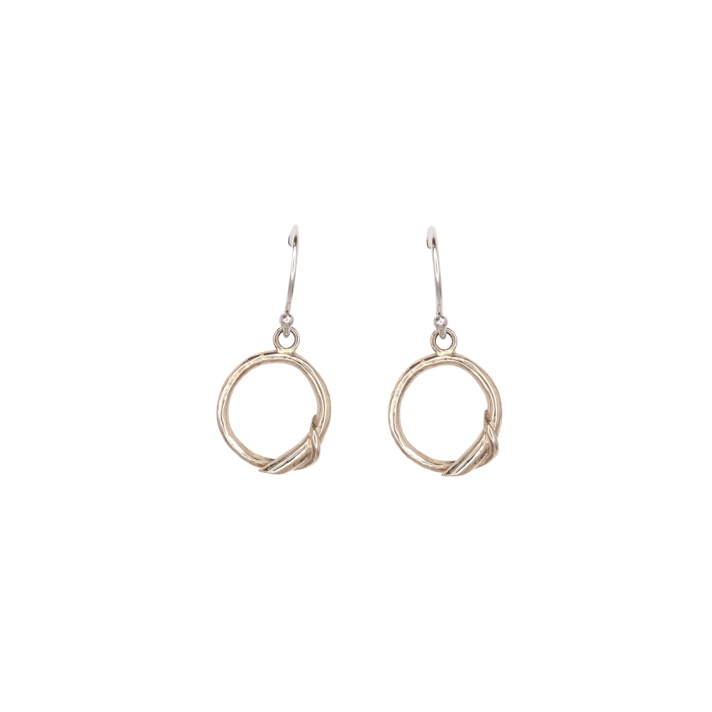 14k Tiny Circle Yellow or White Gold Dangles