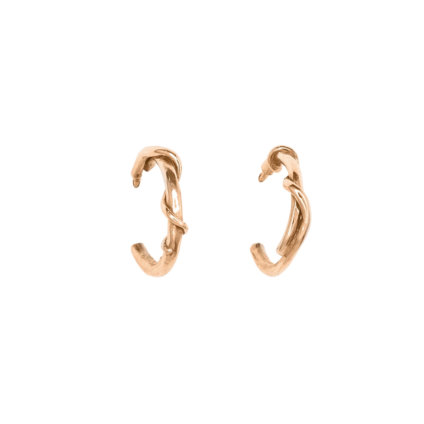 14k Small Circle White or Yellow Gold Hoops