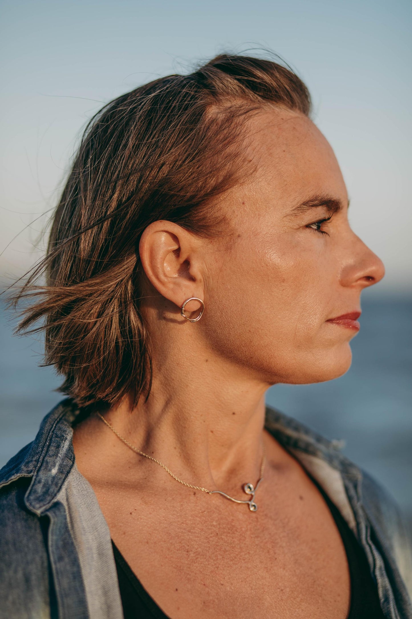 14k Medium Circle Yellow or White Gold Posts