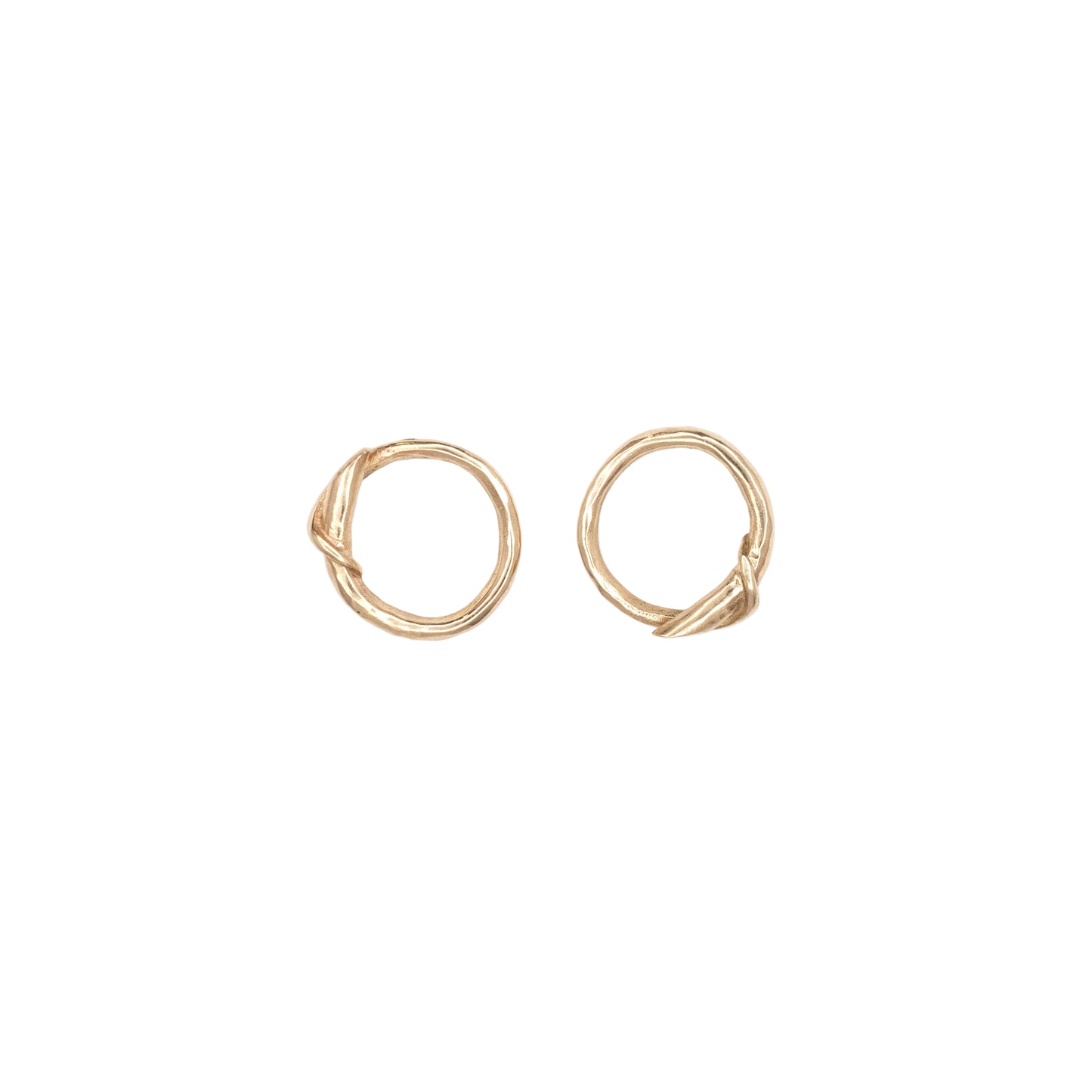 14k Tiny Circle White or Yellow Gold Posts