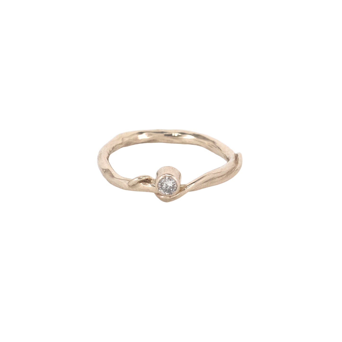 14k Twisted Vine Yellow or White Gold Band with Diamond or Sapphire