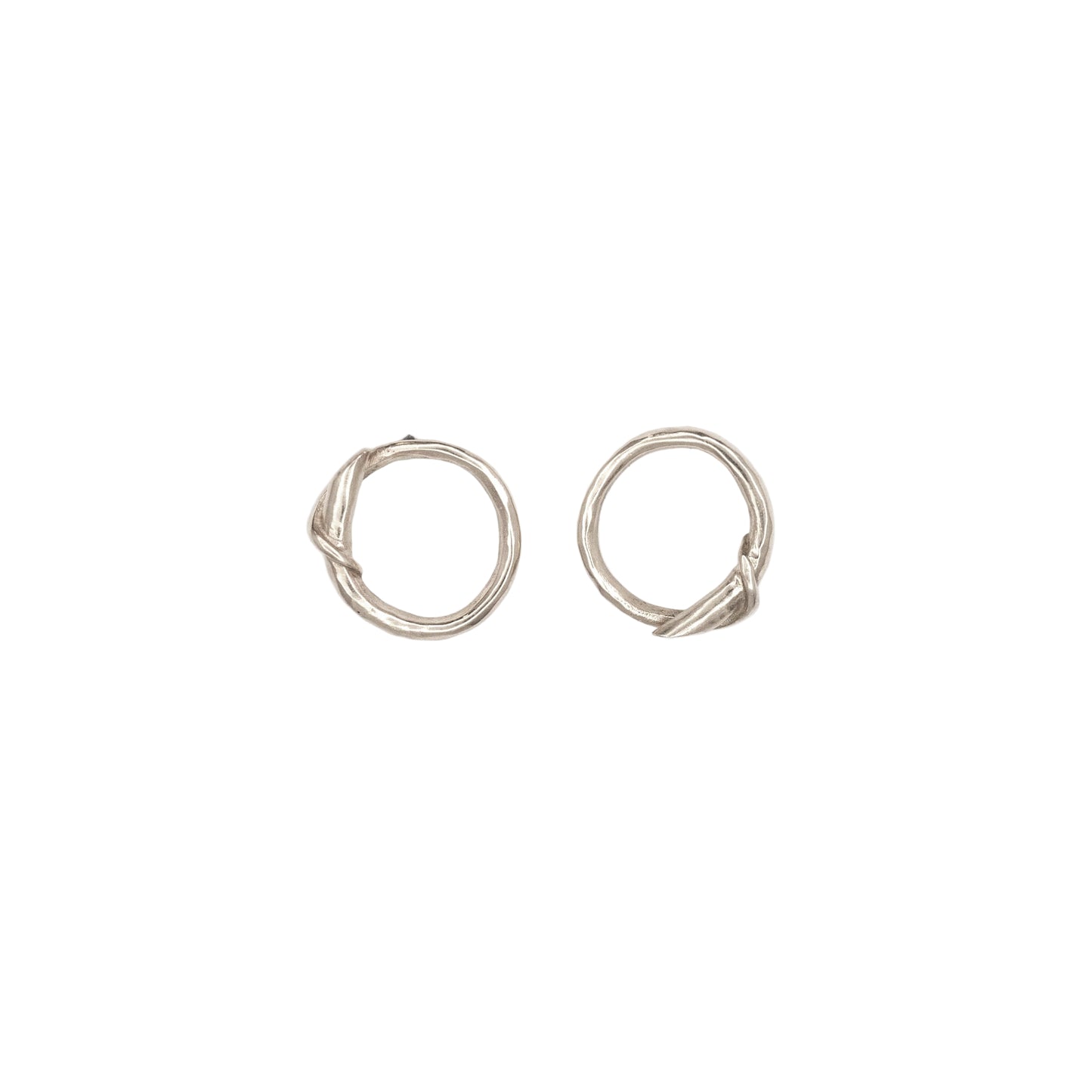 14k Tiny Circle White or Yellow Gold Posts