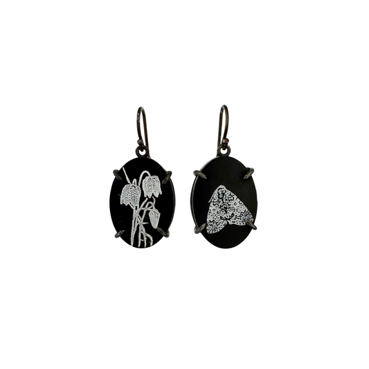 Tulip and Moth Reversible Earrings