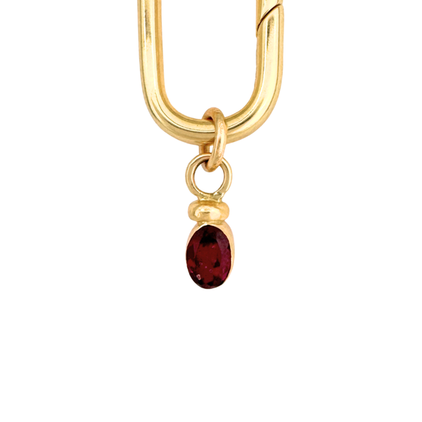 14k Gold Garnet Charm