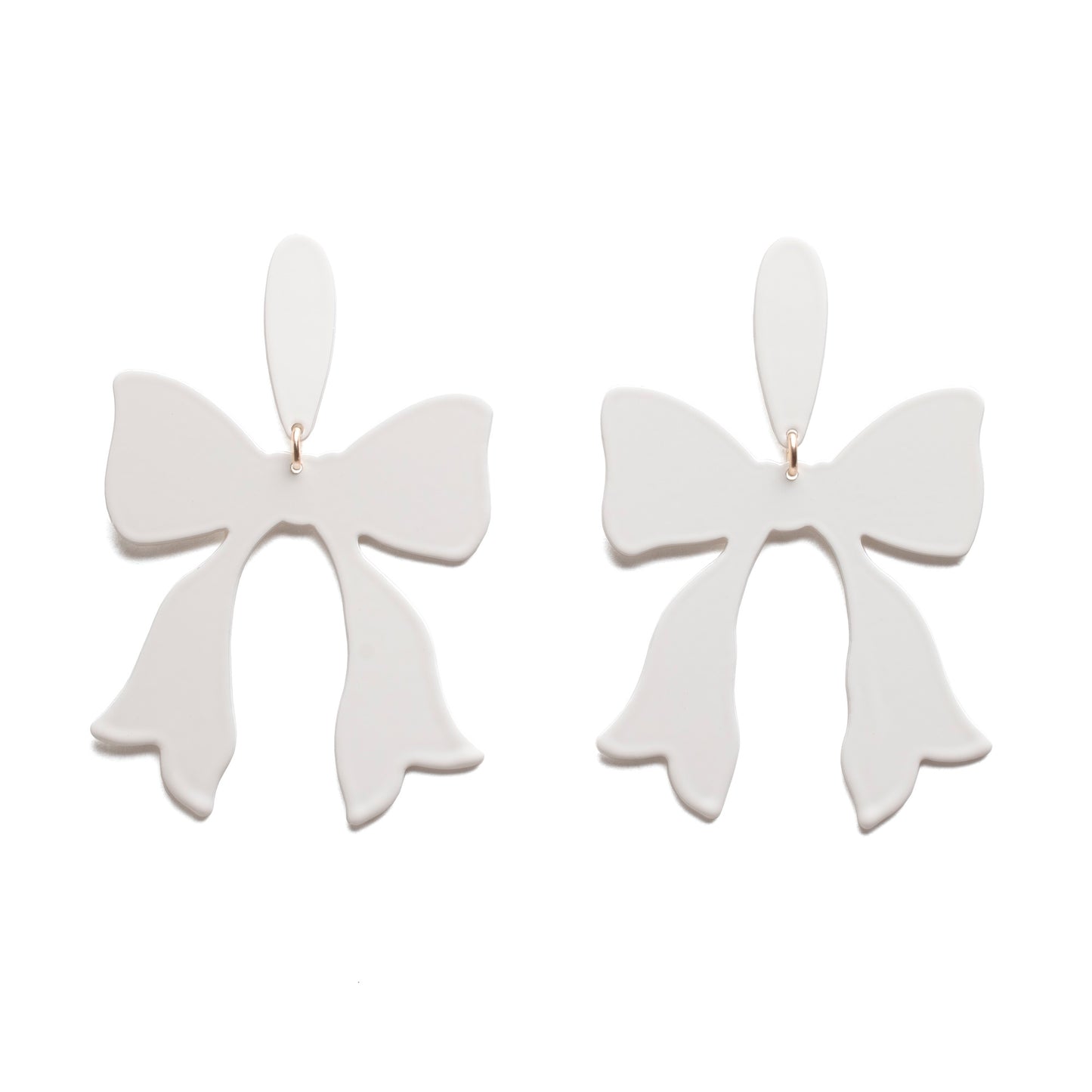 2pc Bow Dangles – Cream