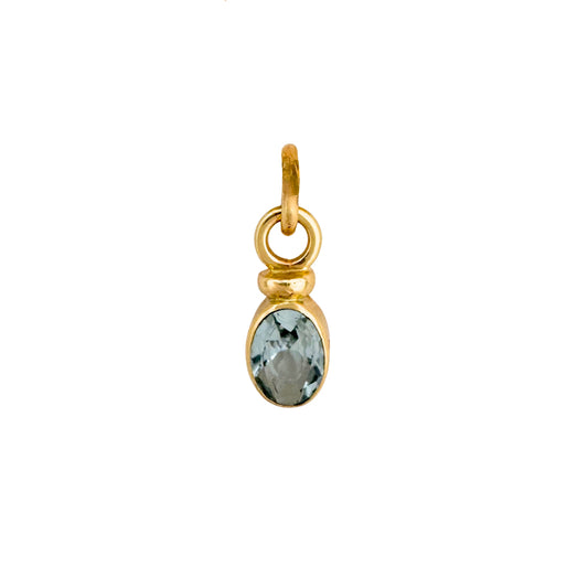 14k Gold Aquamarine Charm