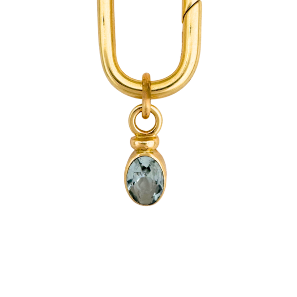 14k Gold Aquamarine Charm