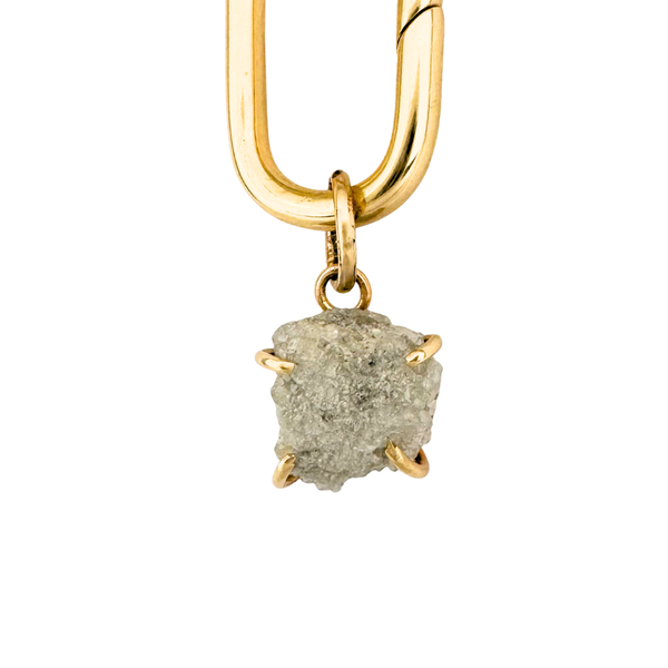 14k Gold Raw Diamond Charm